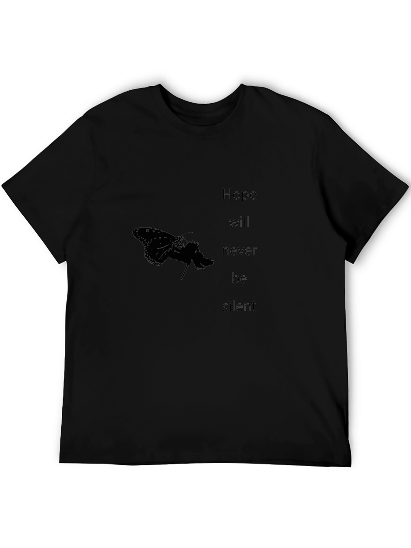 Hope Never Silent Black Graphic Tee