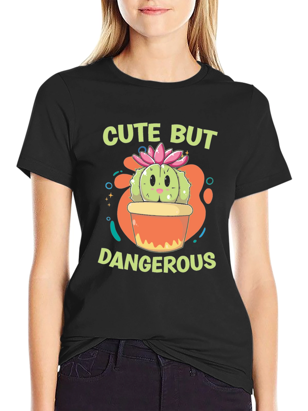 Cute But Dangerous Cactus Graphic T-Shirt