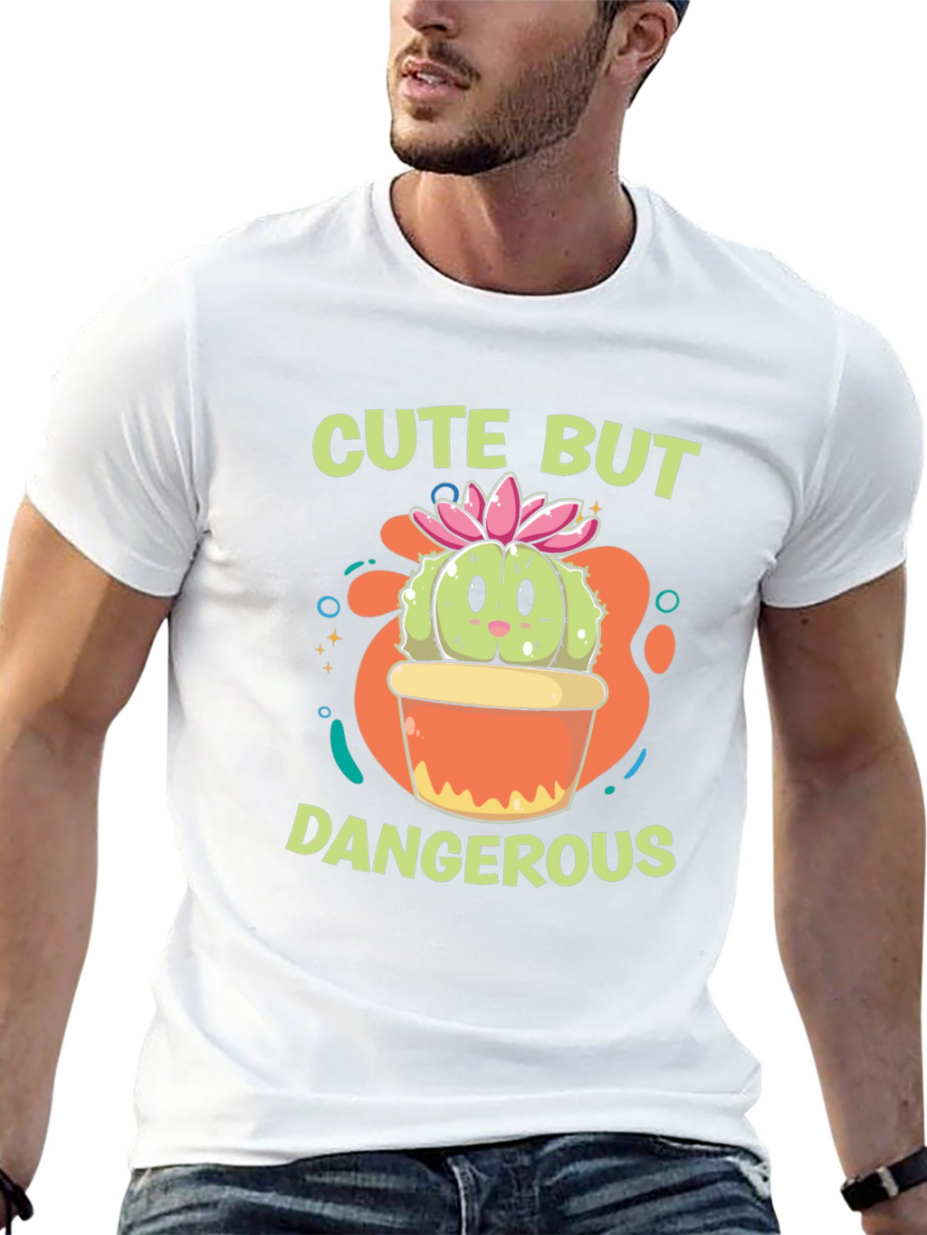 Cute But Dangerous Cactus Graphic T-Shirt