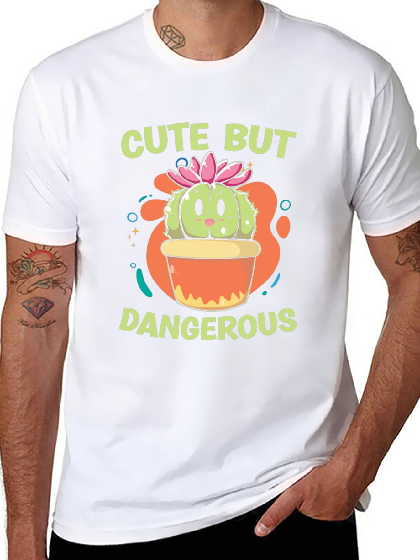 Cute But Dangerous Cactus Graphic T-Shirt