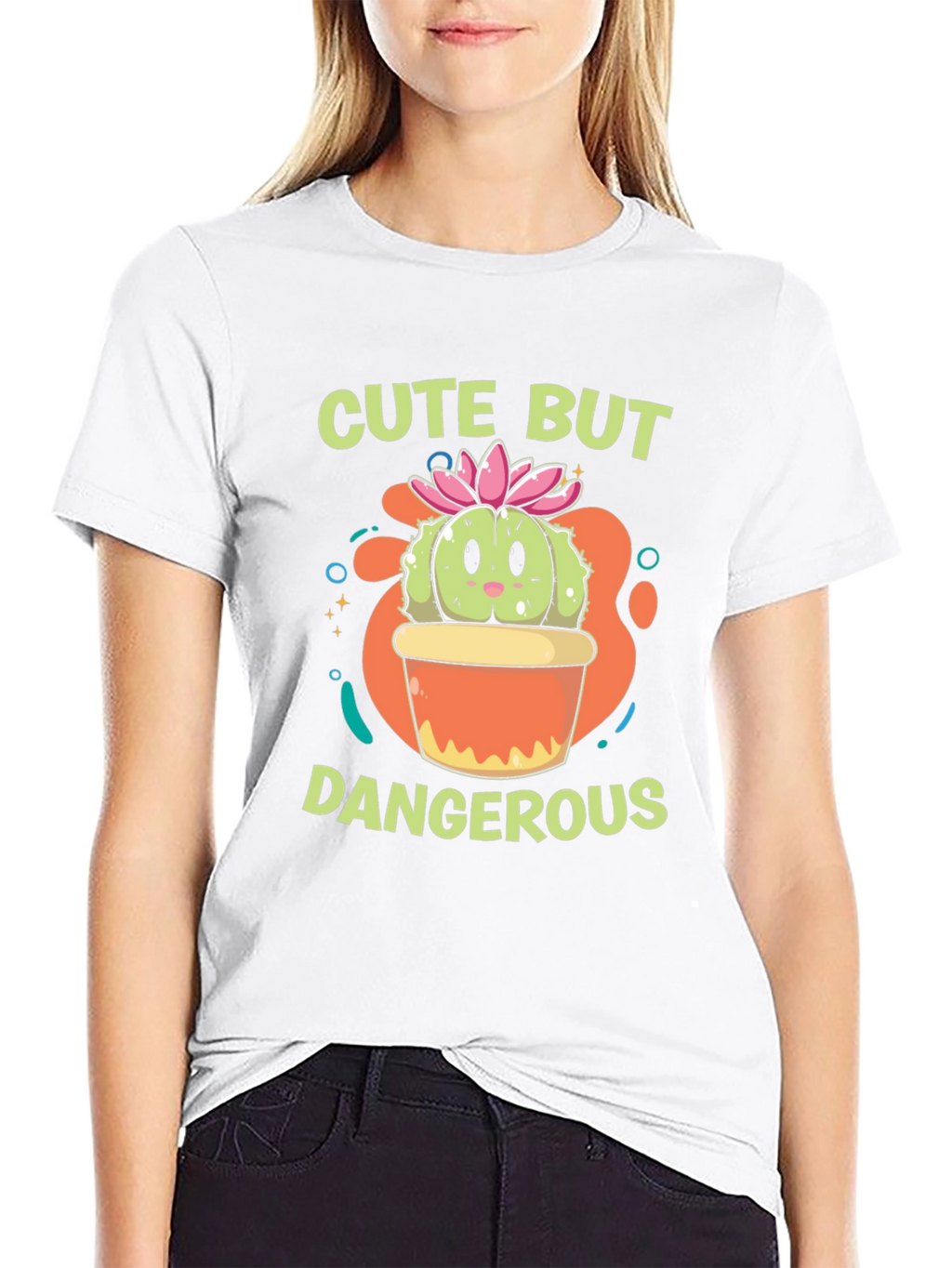 Cute But Dangerous Cactus Graphic T-Shirt
