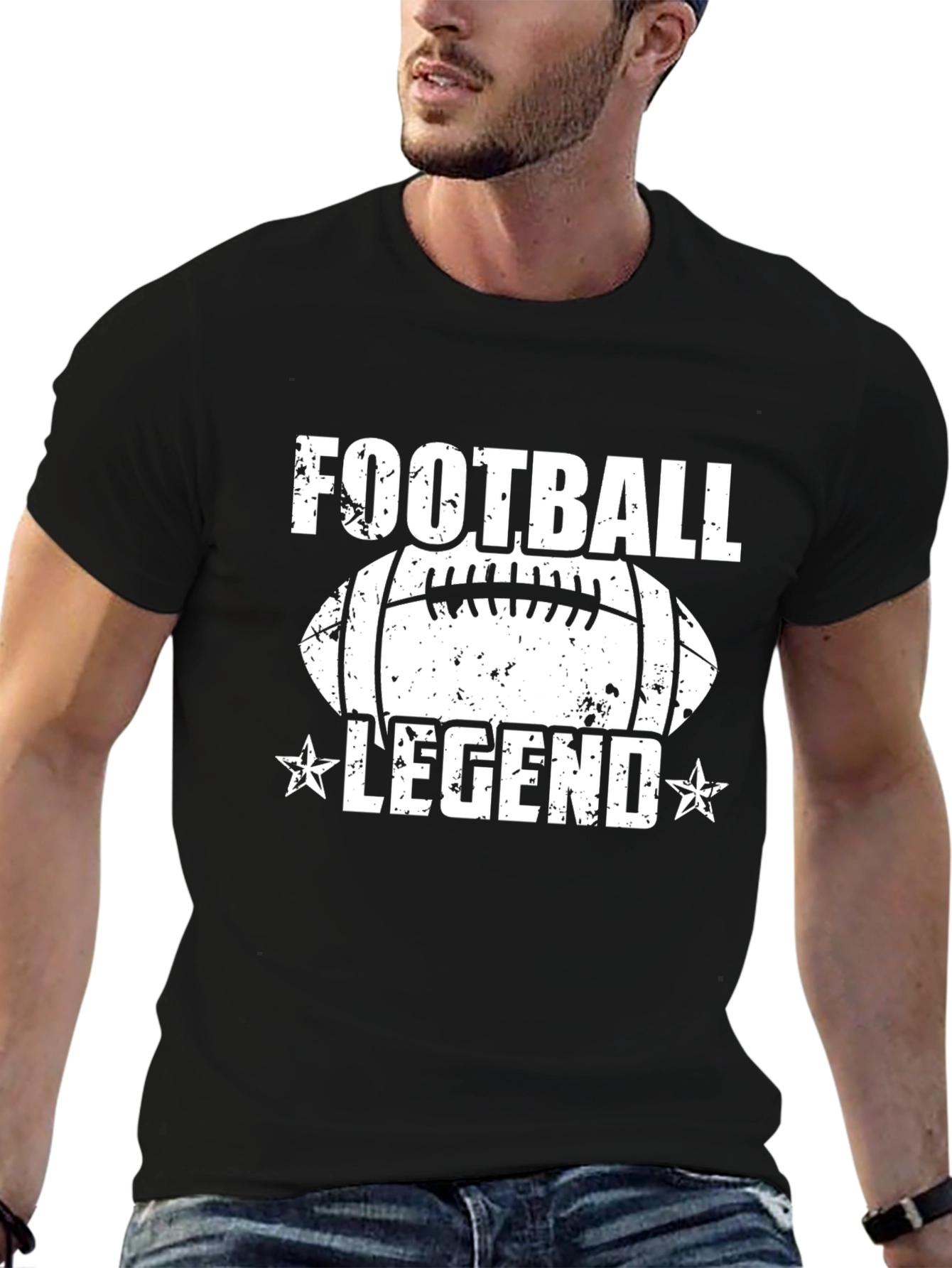Football Legend Graphic T-Shirt - Black