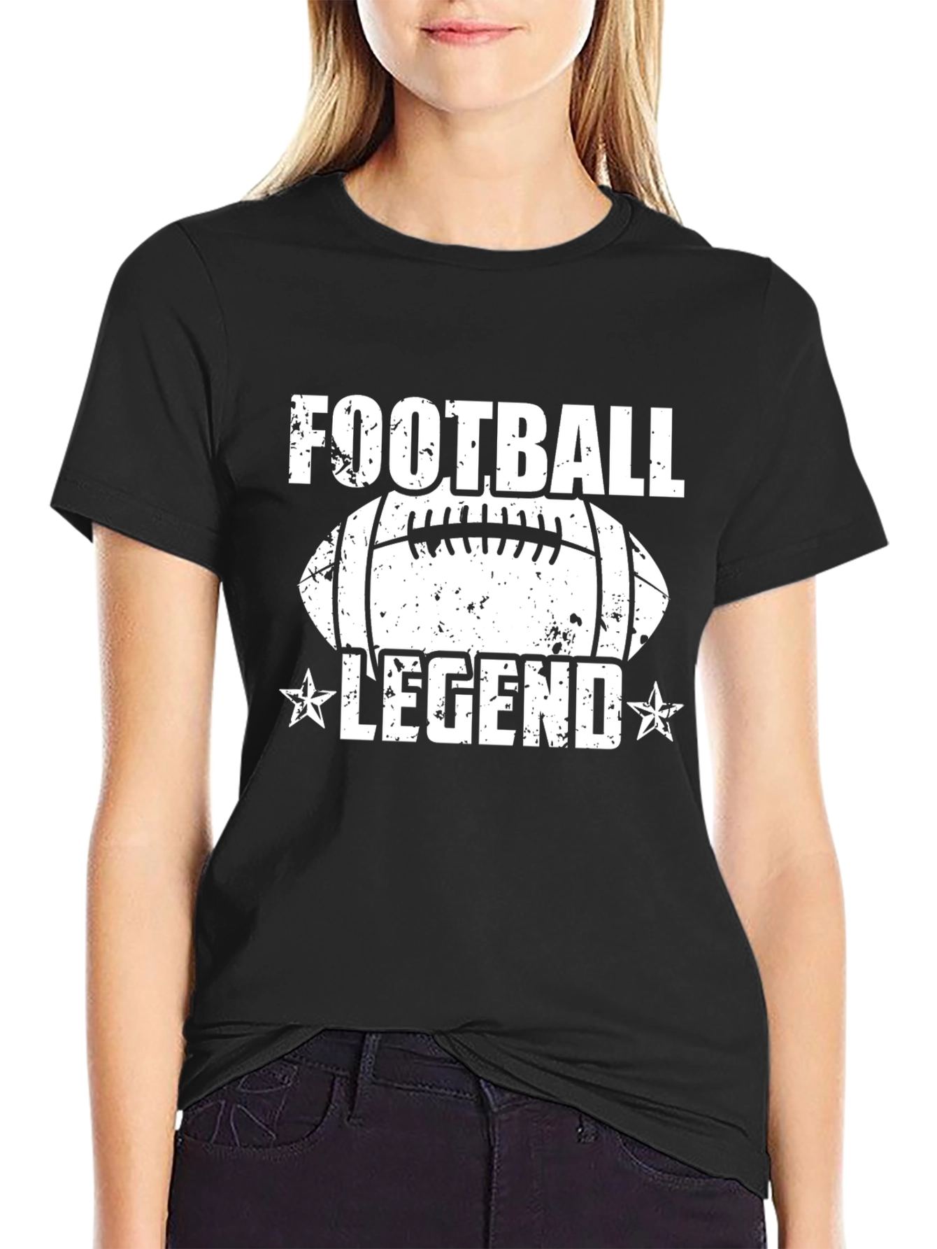Football Legend Graphic T-Shirt - Black