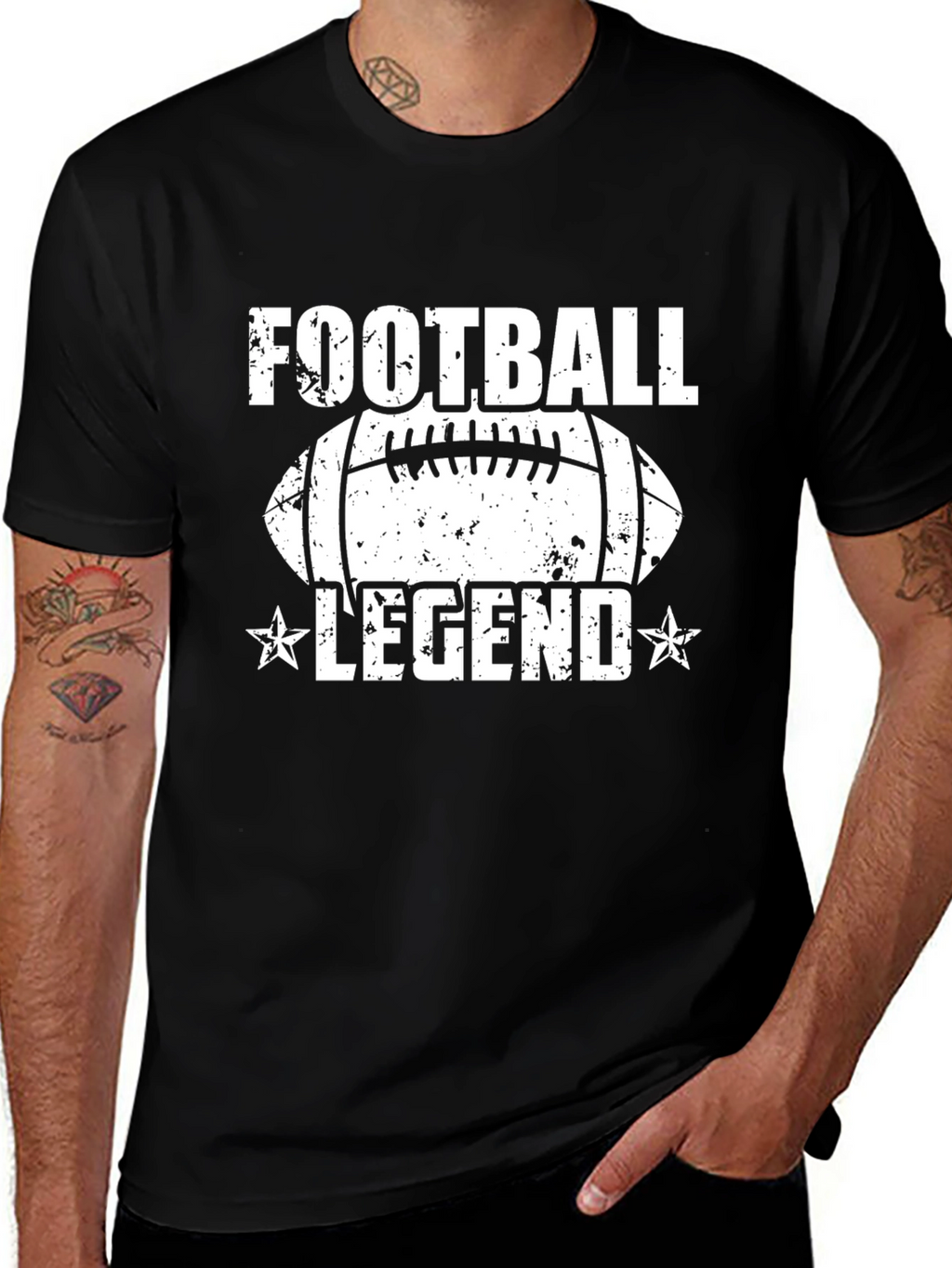 Football Legend Graphic T-Shirt - Black