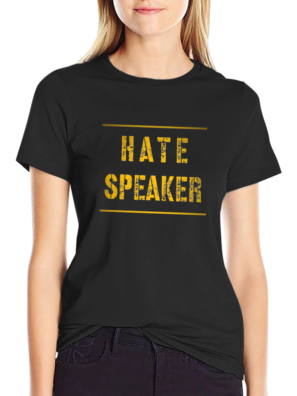 Hate Speaker Graphic Tee - Black