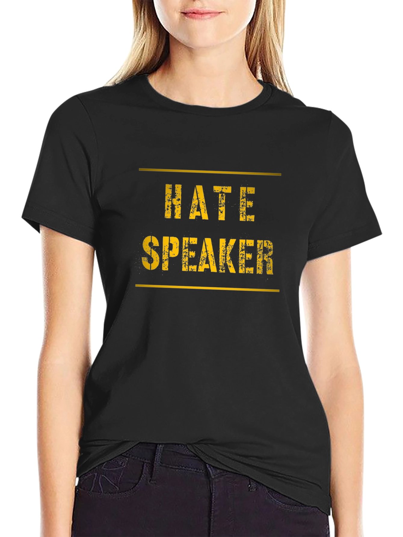 Hate Speaker Graphic Tee - Black
