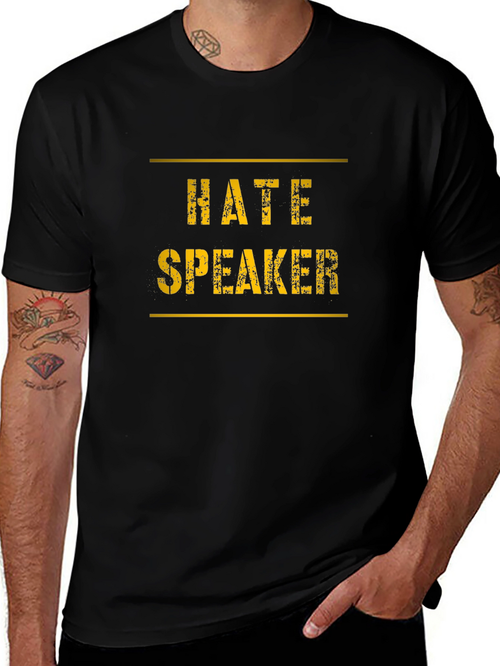 Hate Speaker Graphic Tee - Black