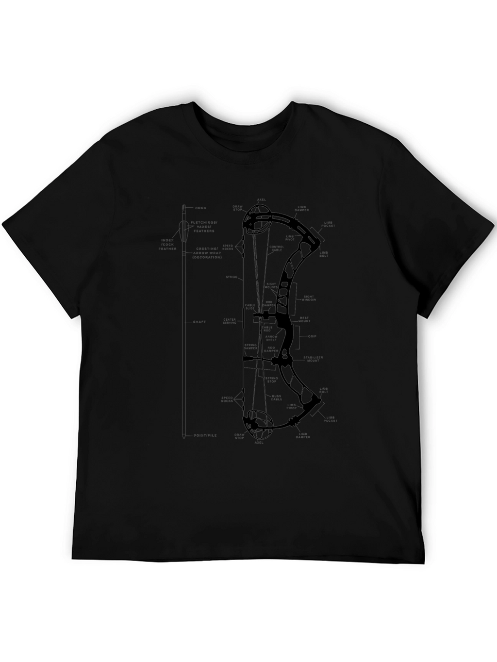 Black Bow Diagram Graphic Tee Shirt