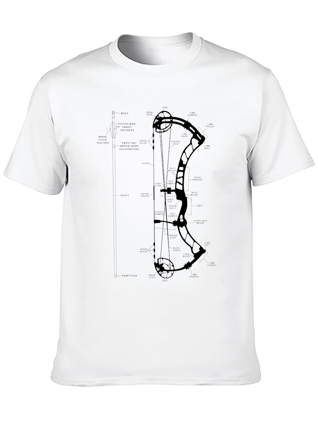 Black Bow Diagram Graphic Tee Shirt
