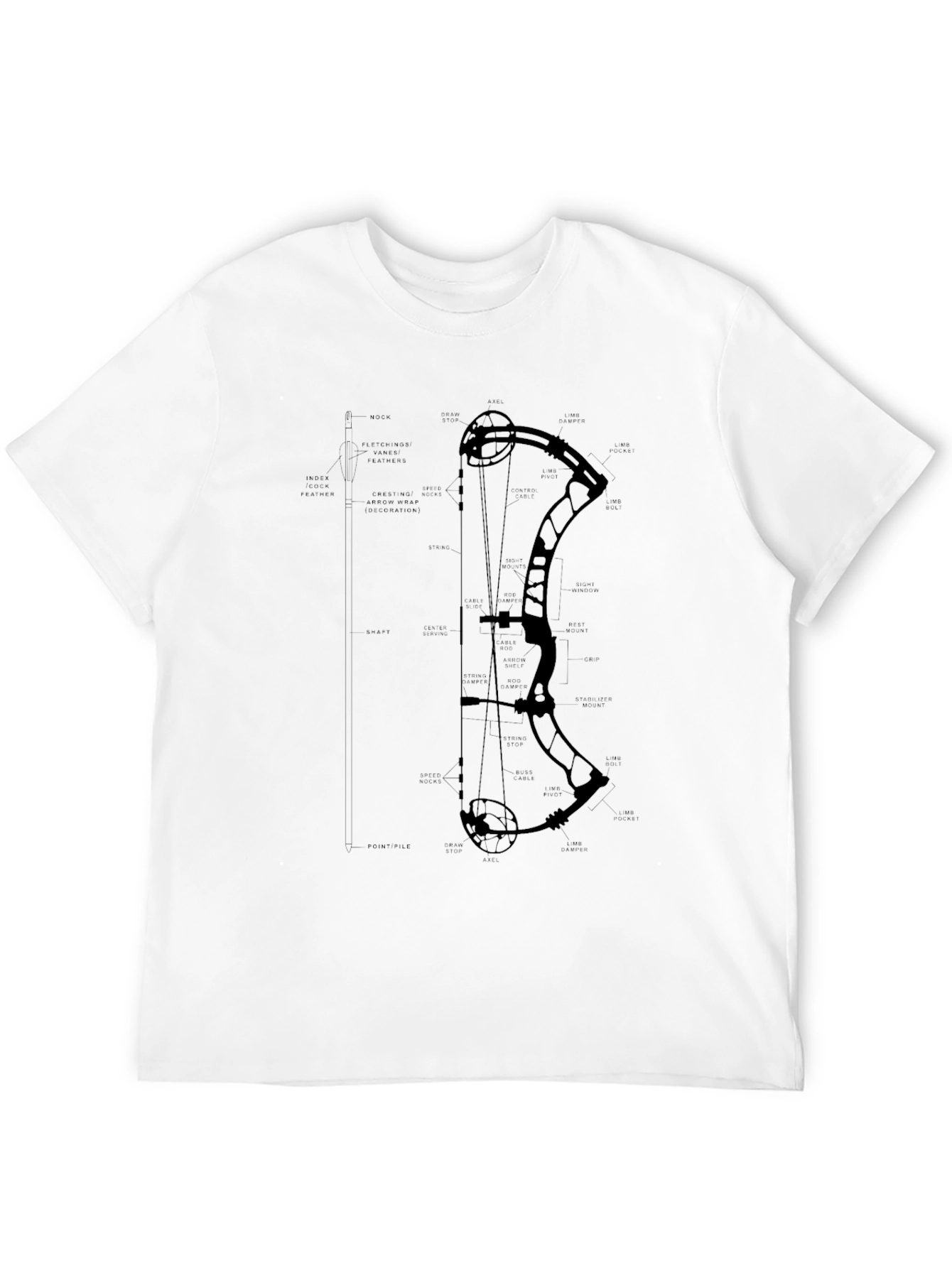 Black Bow Diagram Graphic Tee Shirt