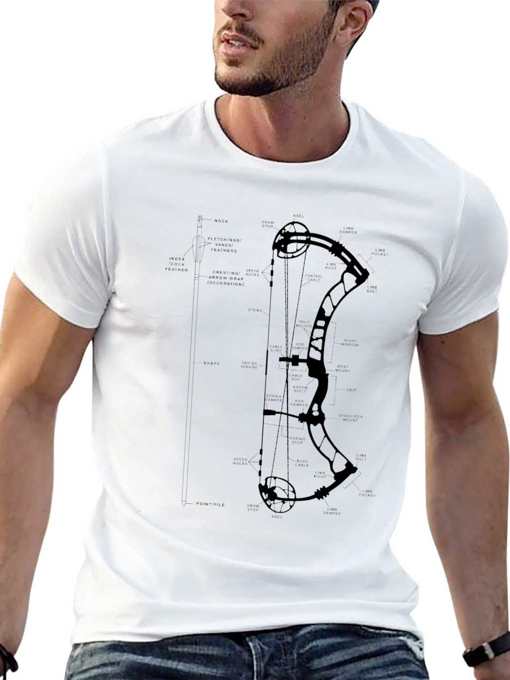 Black Bow Diagram Graphic Tee Shirt
