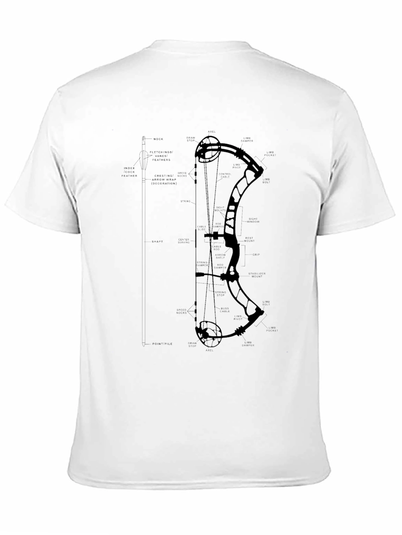 Black Bow Diagram Graphic Tee Shirt