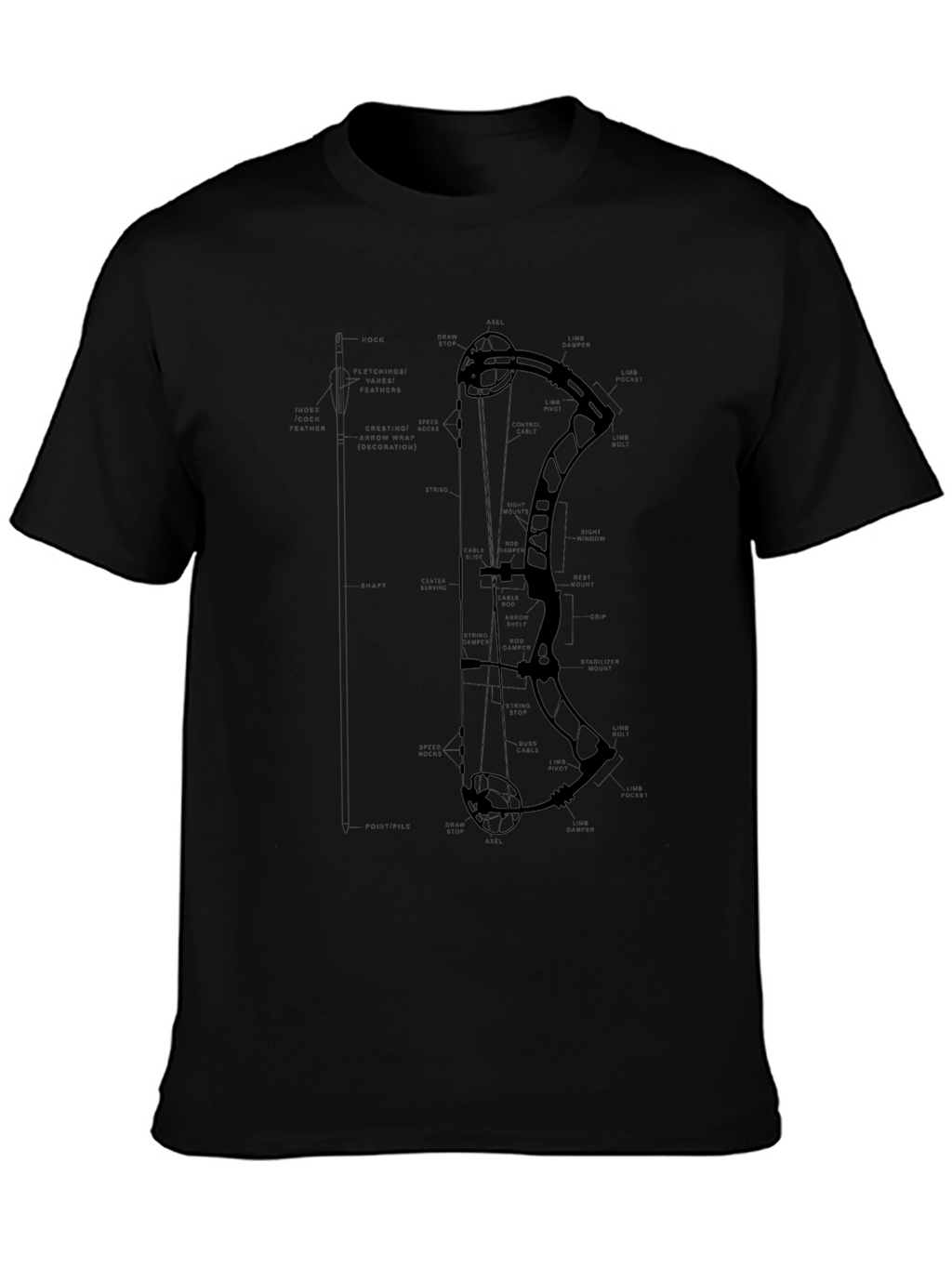 Black Bow Diagram Graphic Tee Shirt