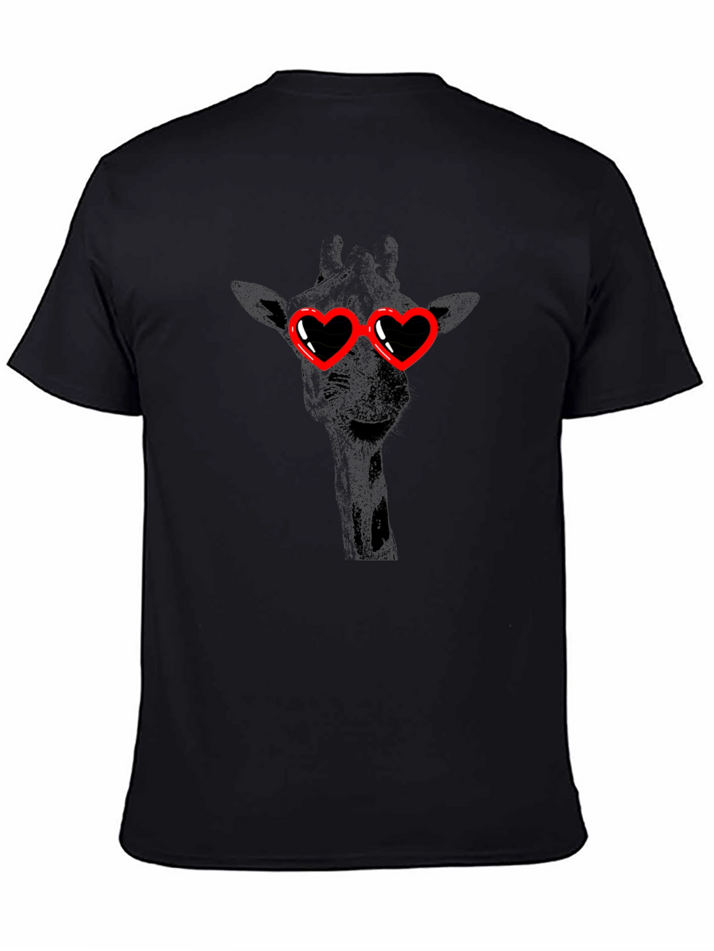 Giraffe Heart Sunglasses Black T-Shirt