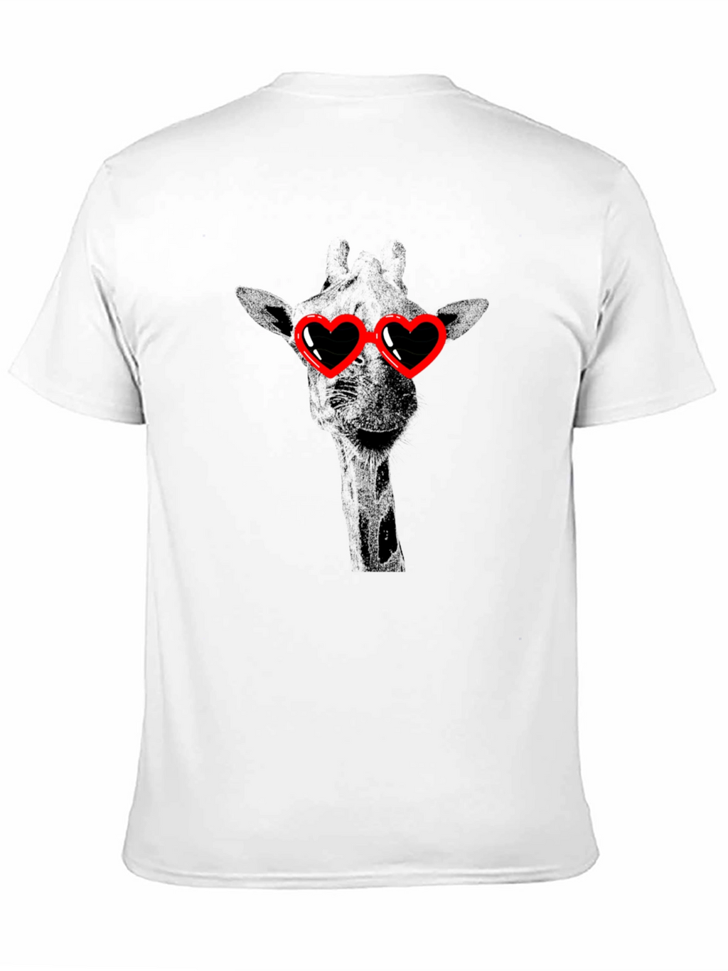 Giraffe Heart Sunglasses Black T-Shirt