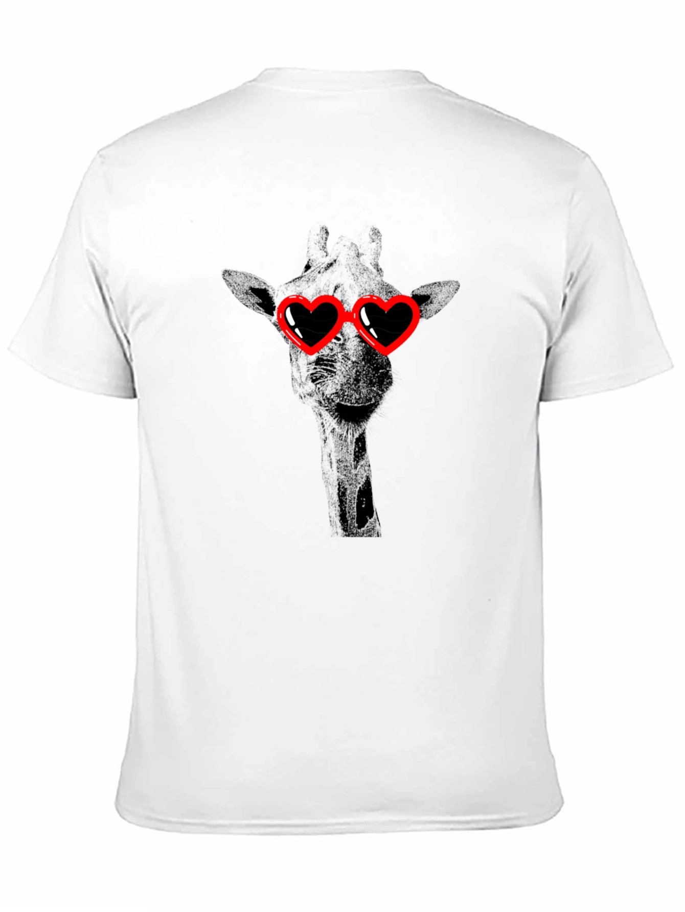 Giraffe Heart Sunglasses Black T-Shirt