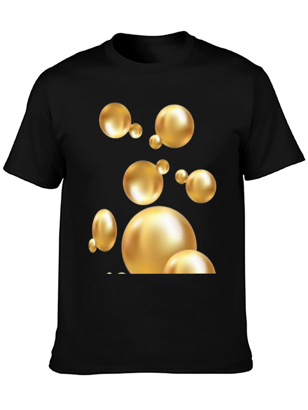 Golden Spheres Graphic Black T-Shirt