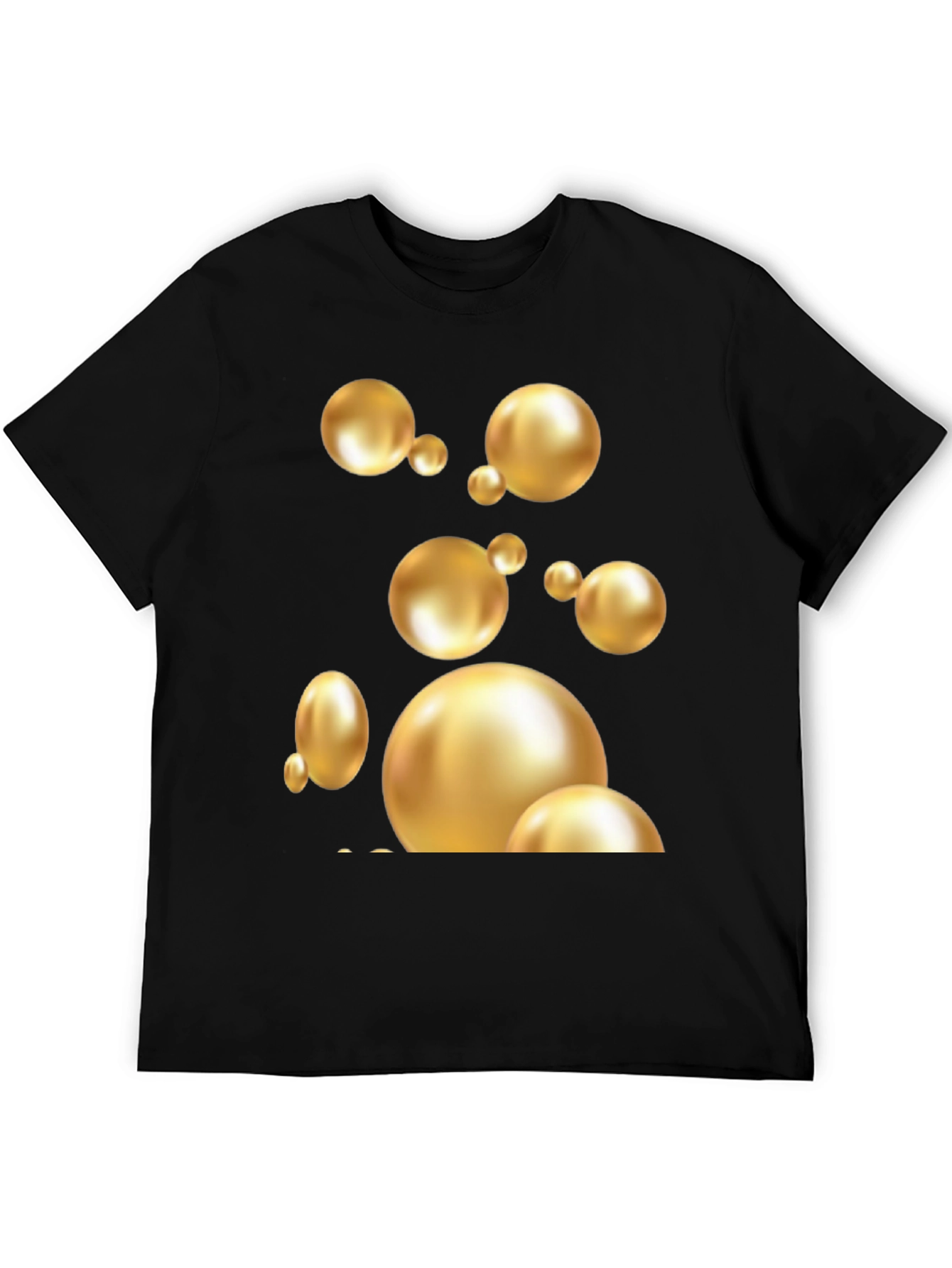 Golden Spheres Graphic Black T-Shirt