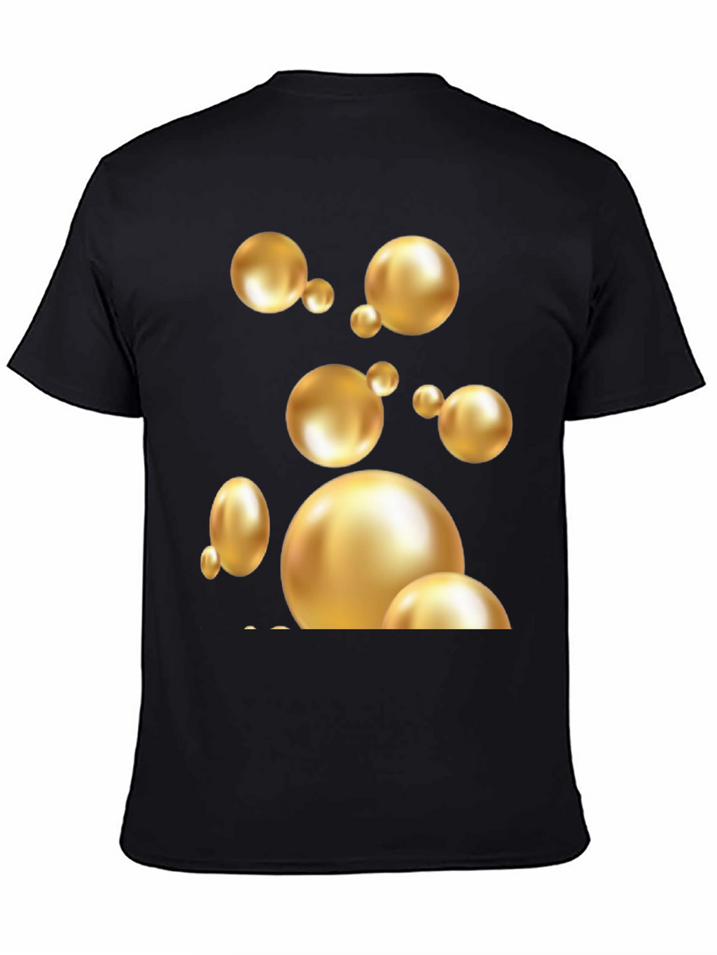 Golden Spheres Graphic Black T-Shirt