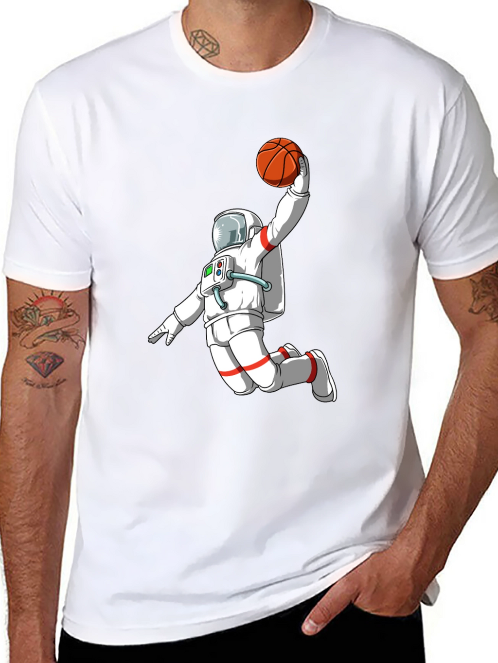 Astronaut Slam Dunk Graphic T-Shirt