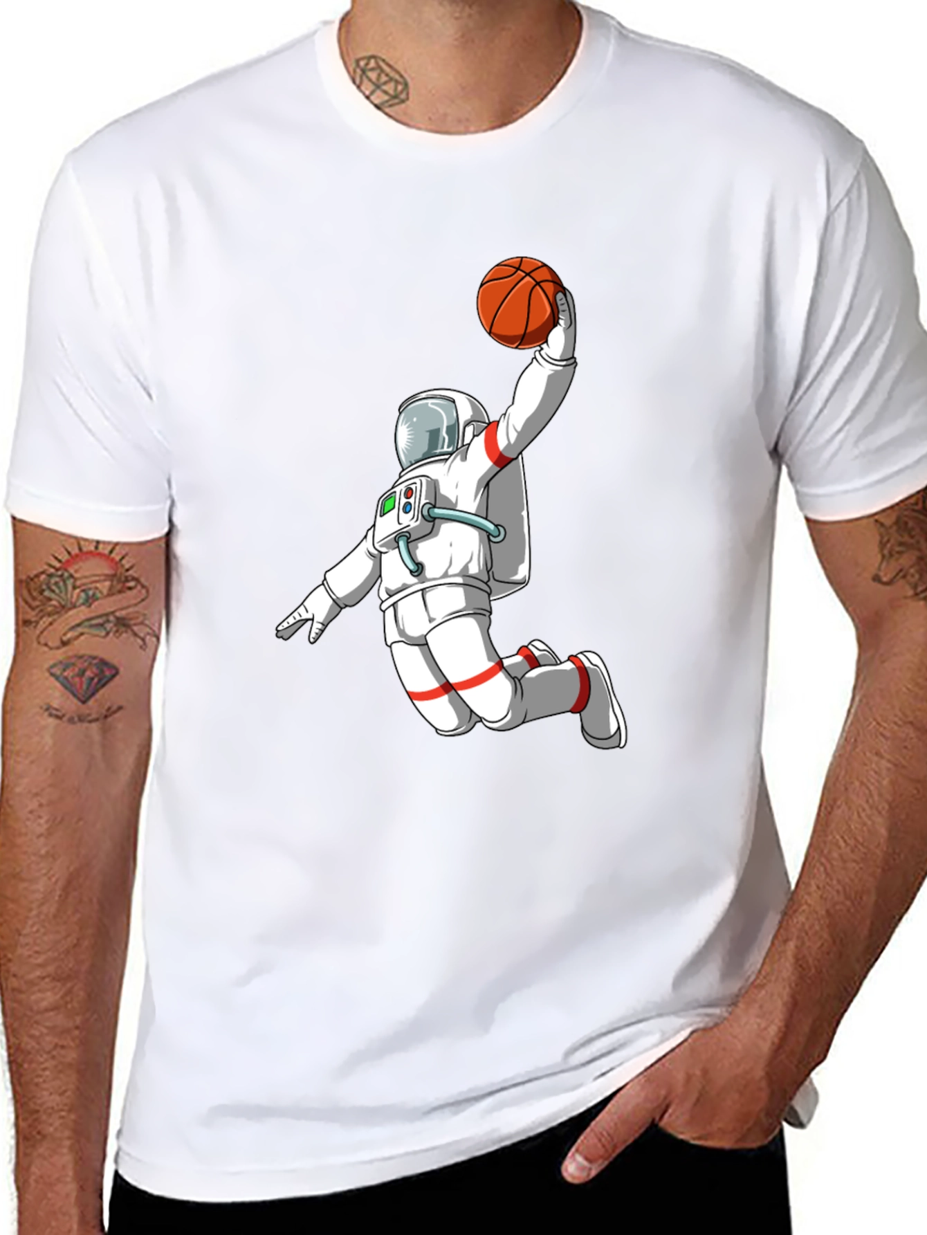 Astronaut Slam Dunk Graphic T-Shirt