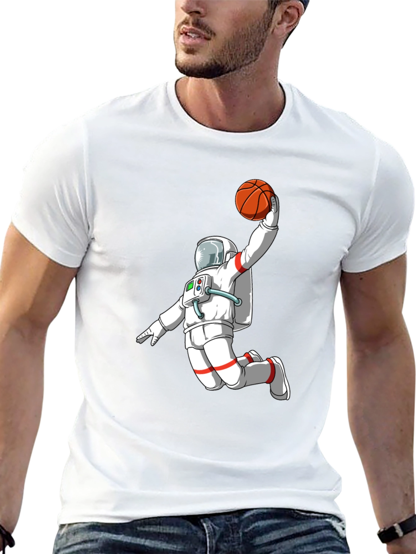 Astronaut Slam Dunk Graphic T-Shirt