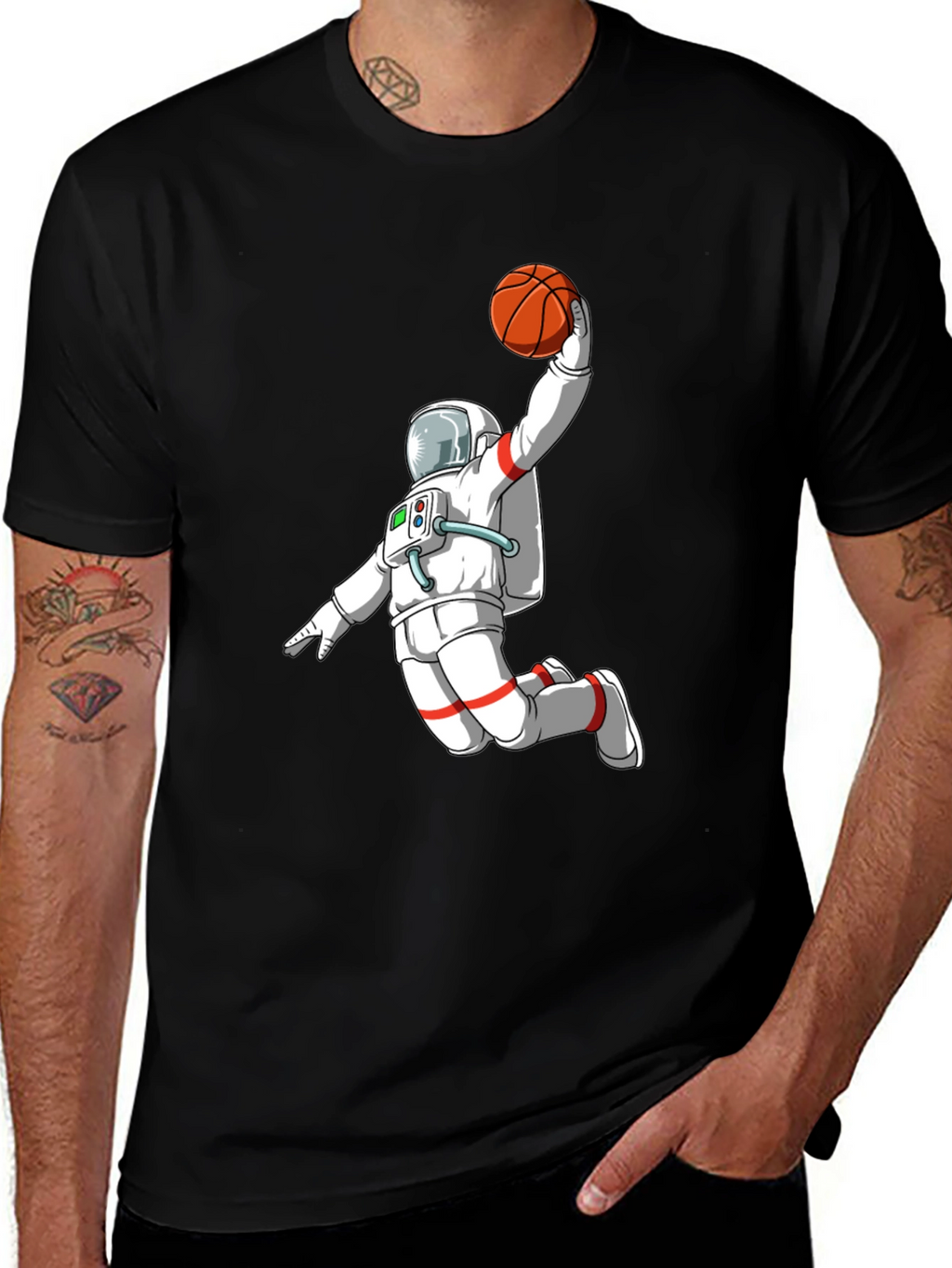 Astronaut Slam Dunk Graphic T-Shirt