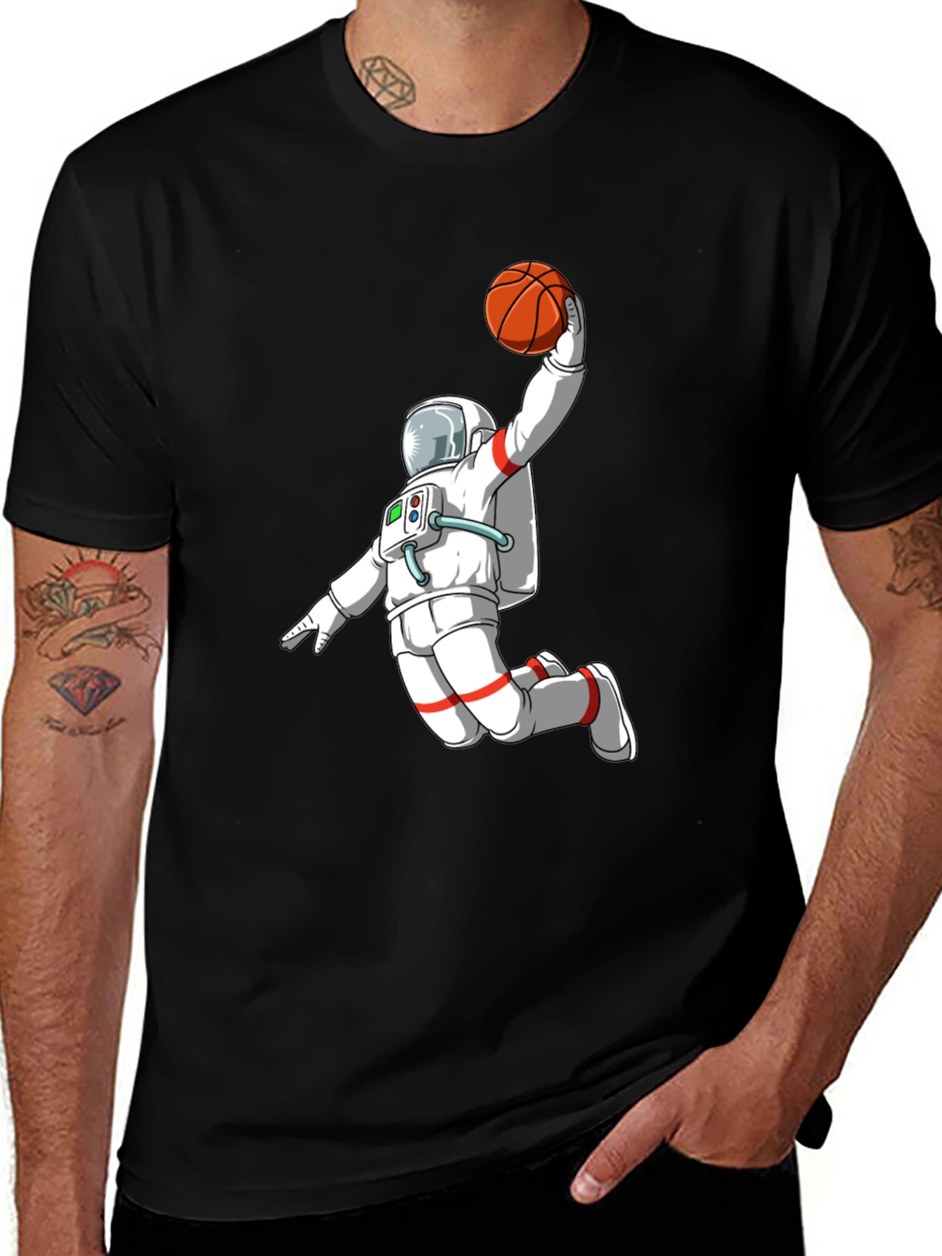 Astronaut Slam Dunk Graphic T-Shirt