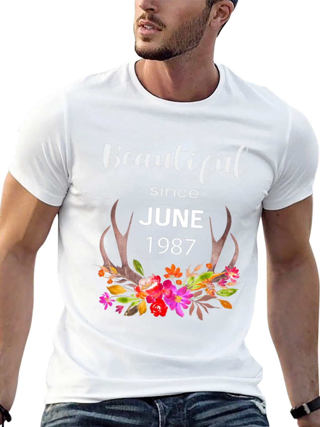 Beautiful Since June 1987 Floral T-Shirt