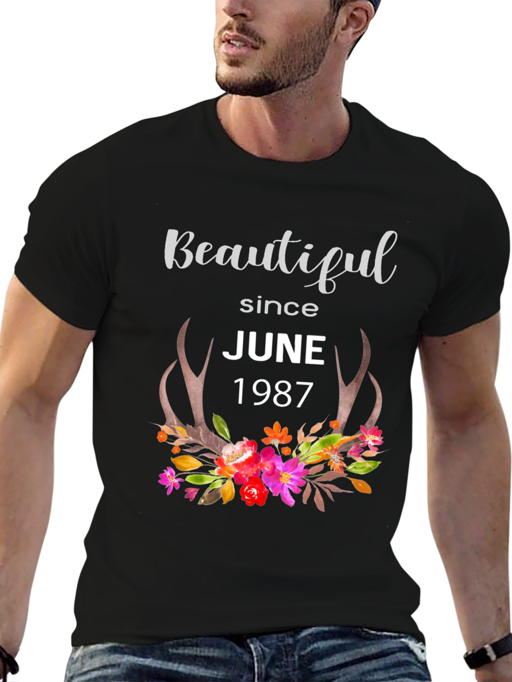 Beautiful Since June 1987 Floral T-Shirt