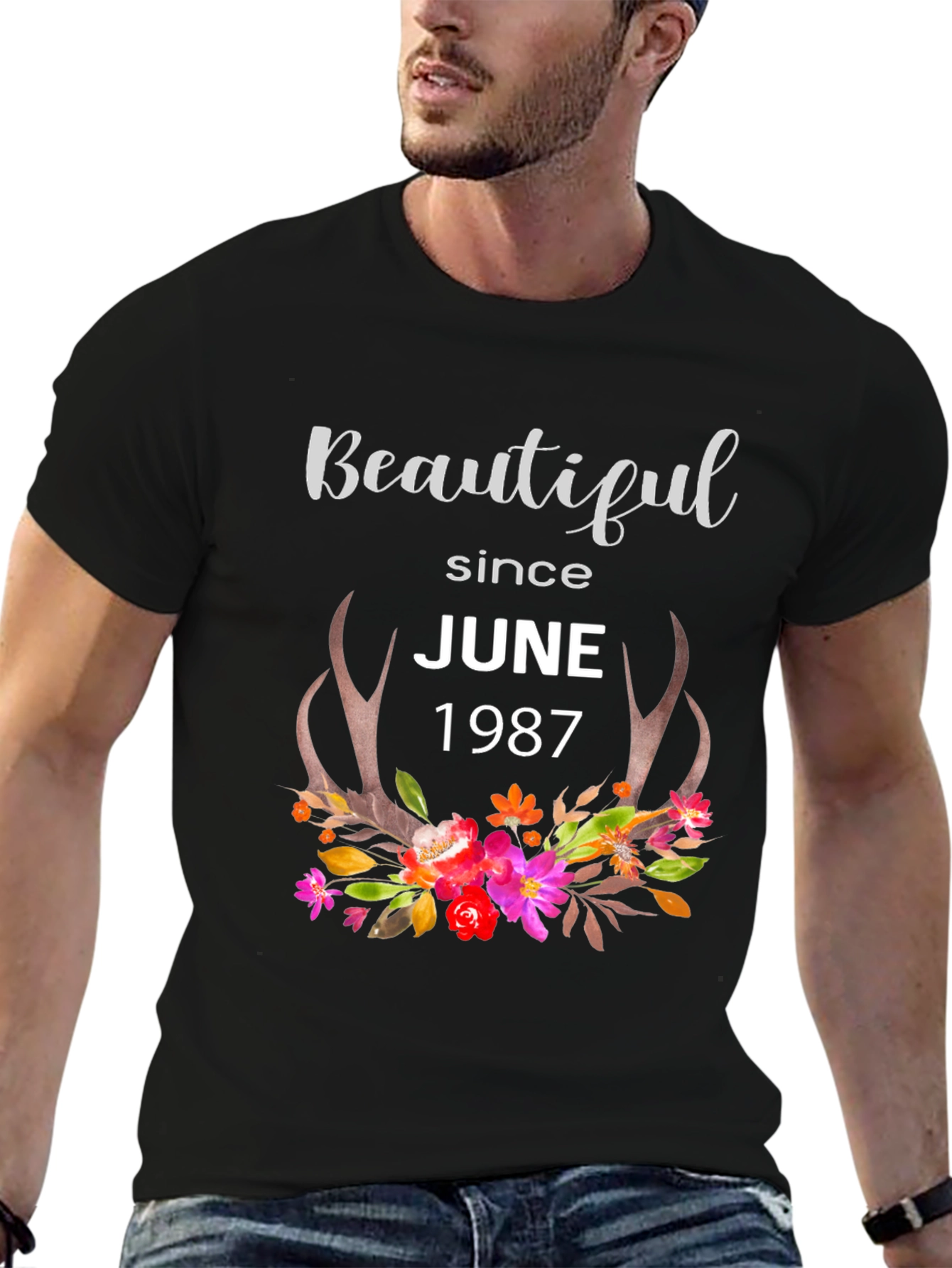 Beautiful Since June 1987 Floral T-Shirt