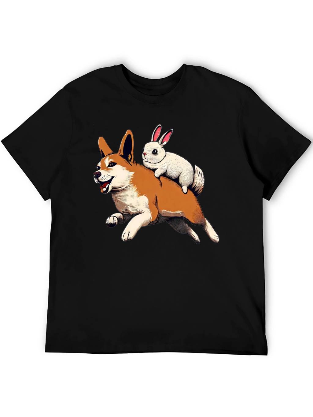 Dog and Bunny Cartoon T-Shirt