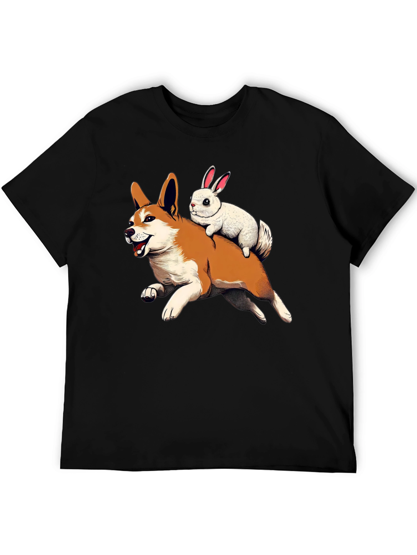 Dog and Bunny Cartoon T-Shirt