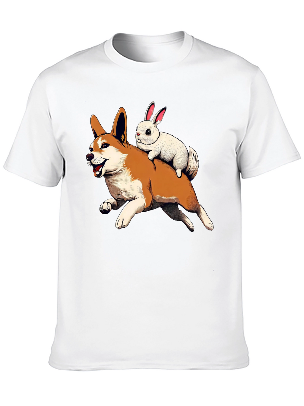 Dog and Bunny Cartoon T-Shirt
