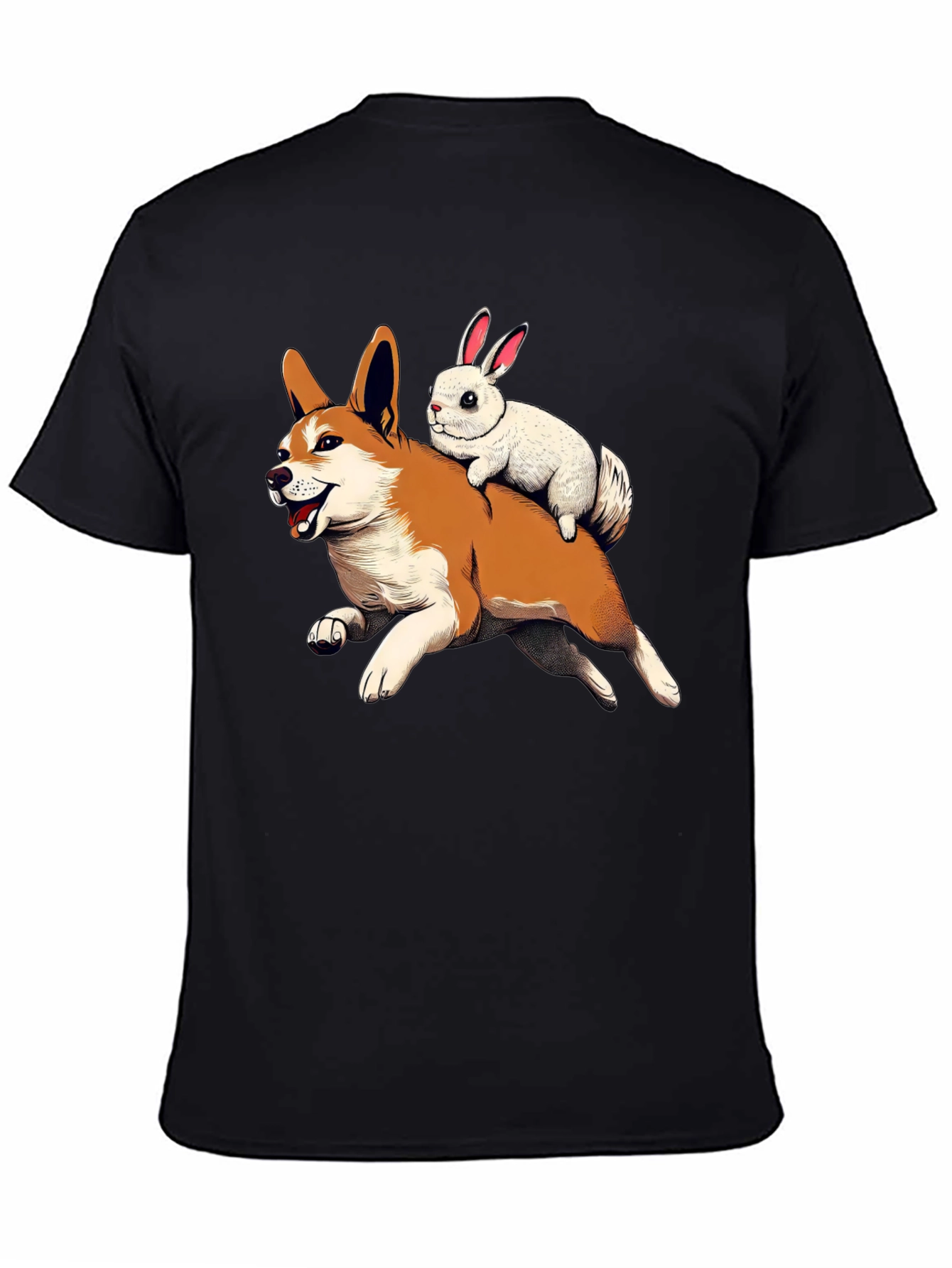 Dog and Bunny Cartoon T-Shirt