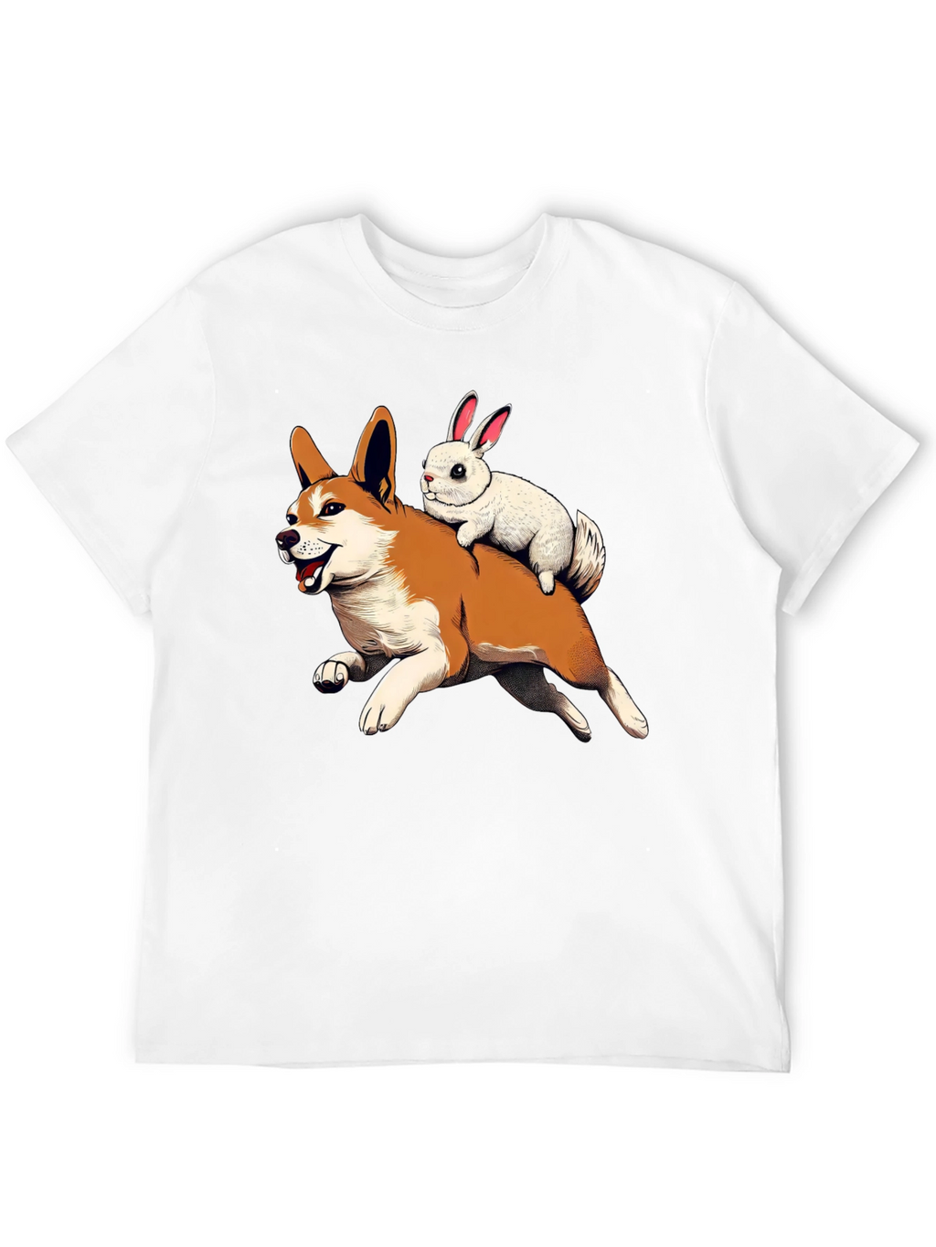 Dog and Bunny Cartoon T-Shirt