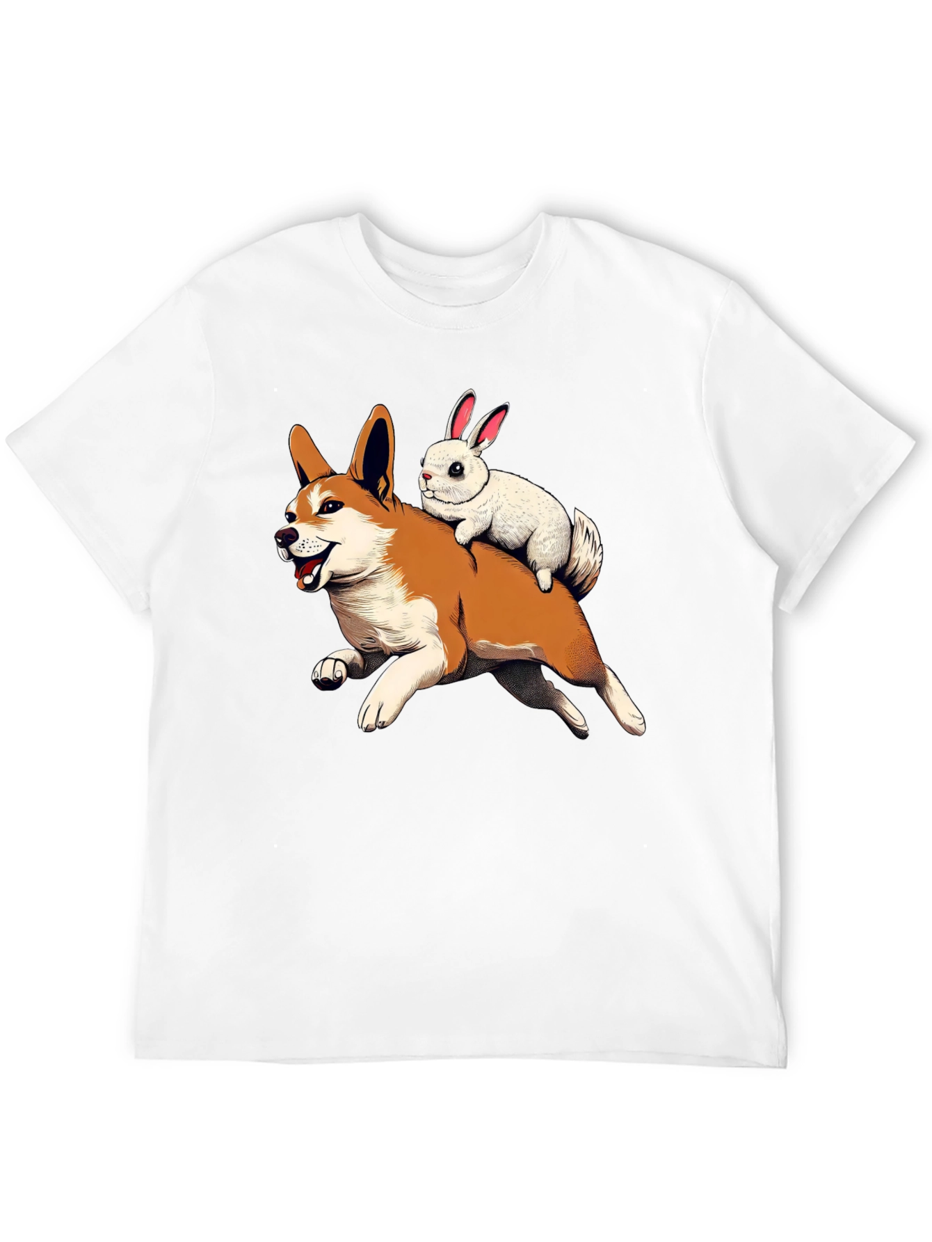 Dog and Bunny Cartoon T-Shirt
