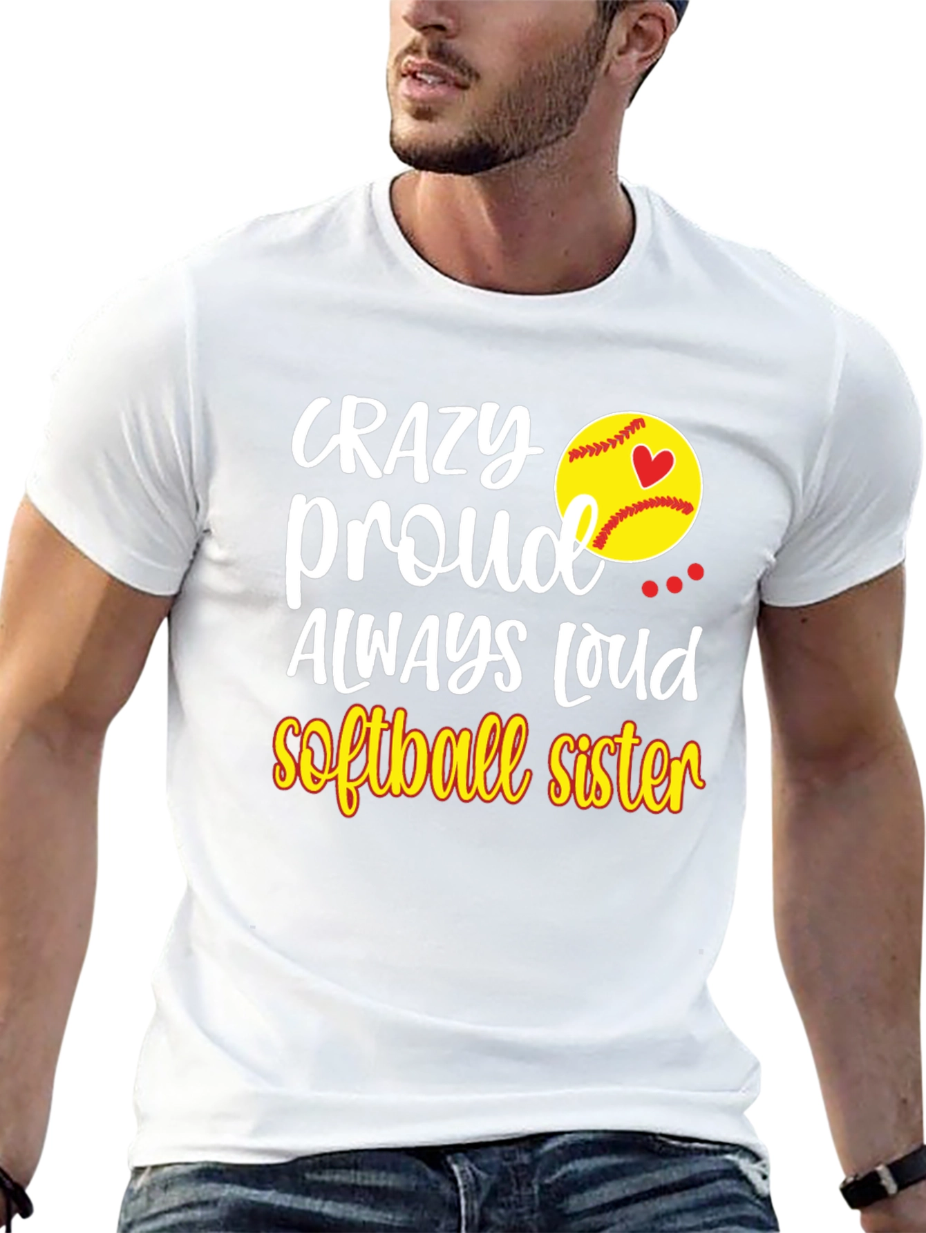 Crazy Proud Softball Sister T-Shirt