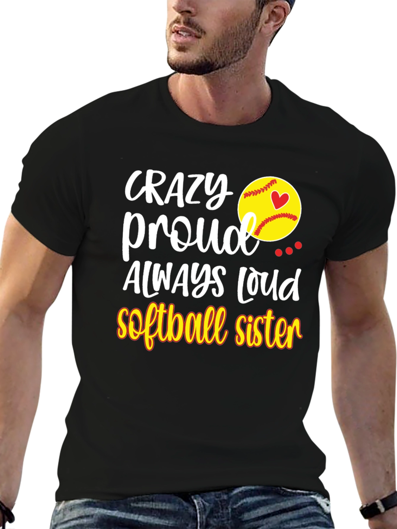 Crazy Proud Softball Sister T-Shirt