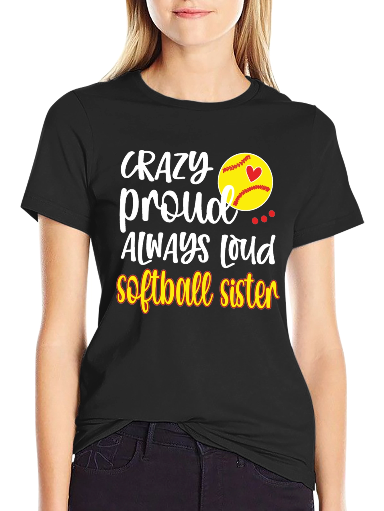 Crazy Proud Softball Sister T-Shirt