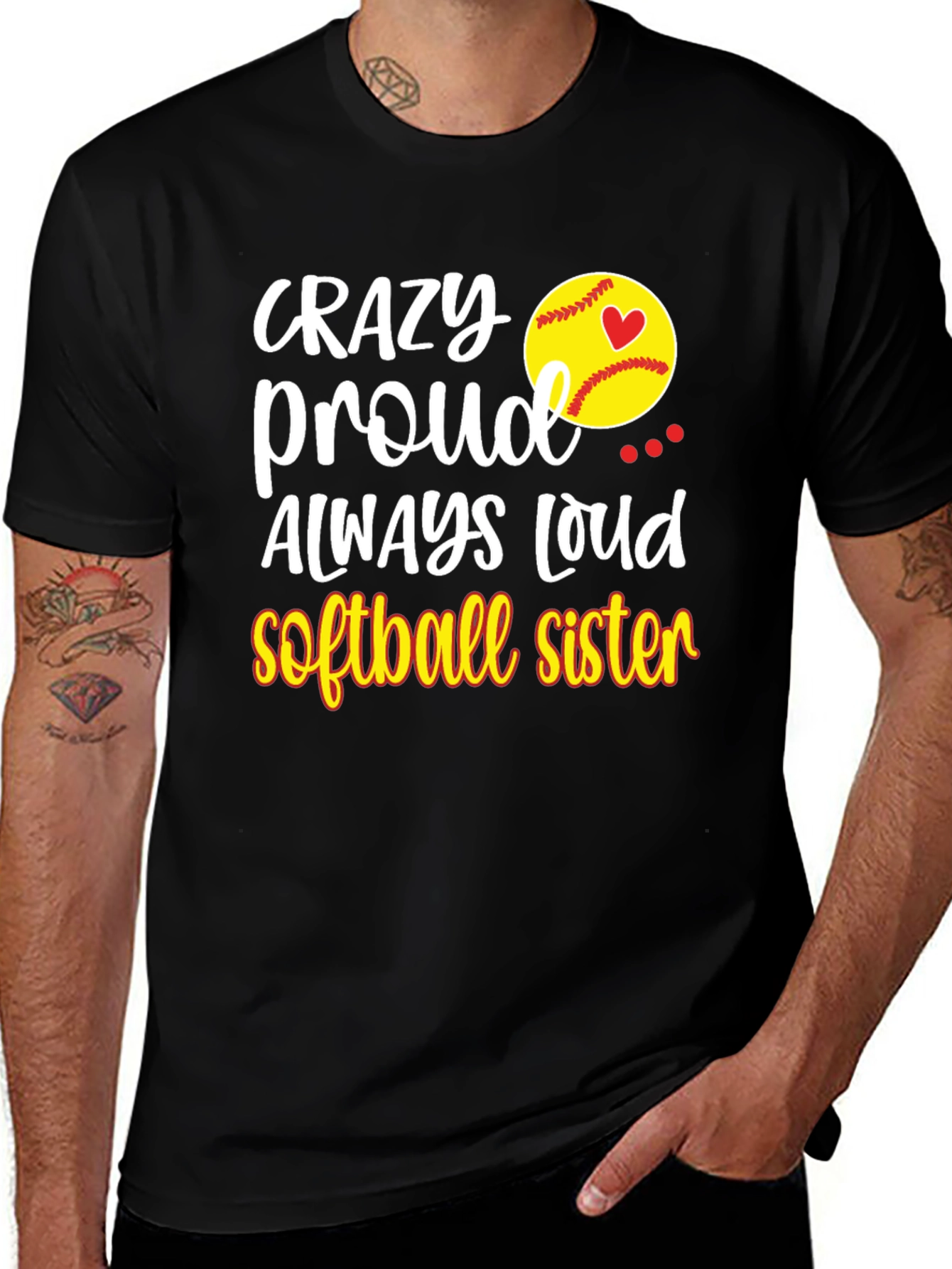 Crazy Proud Softball Sister T-Shirt