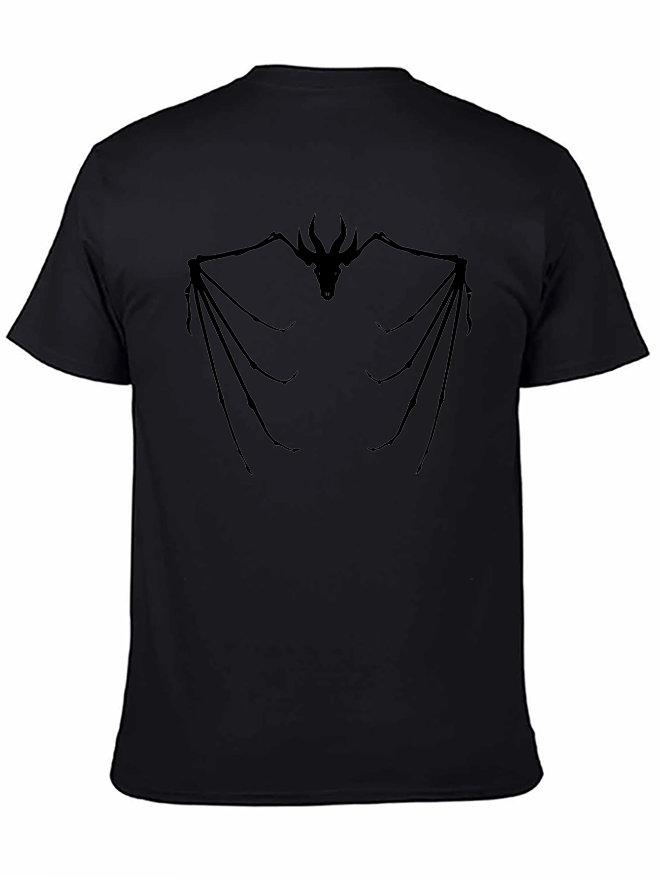 Dragon Skeleton Graphic T-Shirt - Black