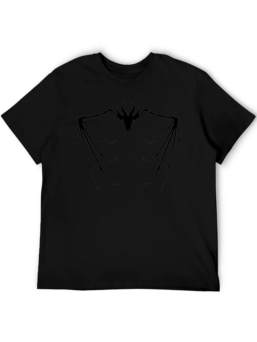 Dragon Skeleton Graphic T-Shirt - Black