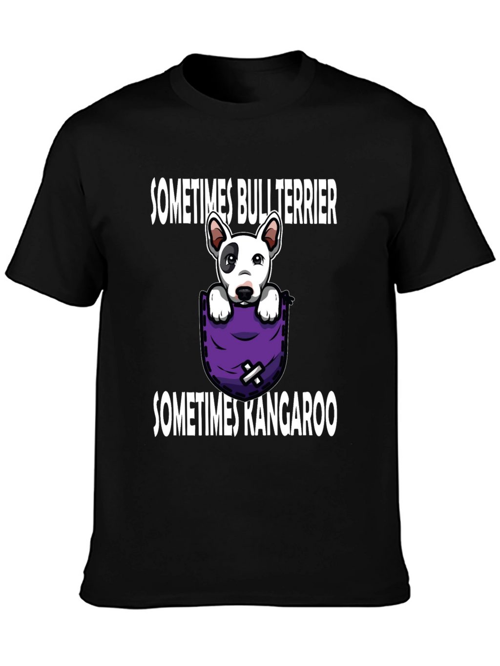 Bull Terrier Kangaroo Pocket Graphic Tee