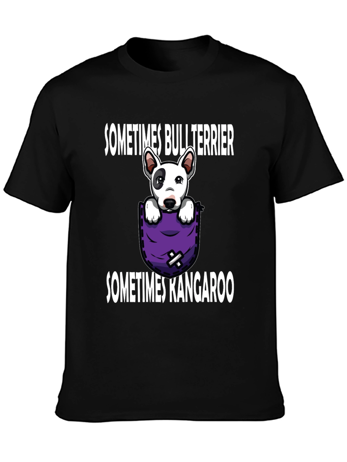 Bull Terrier Kangaroo Pocket Graphic Tee