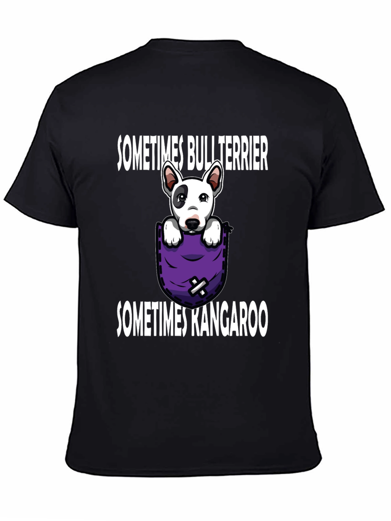 Bull Terrier Kangaroo Pocket Graphic Tee