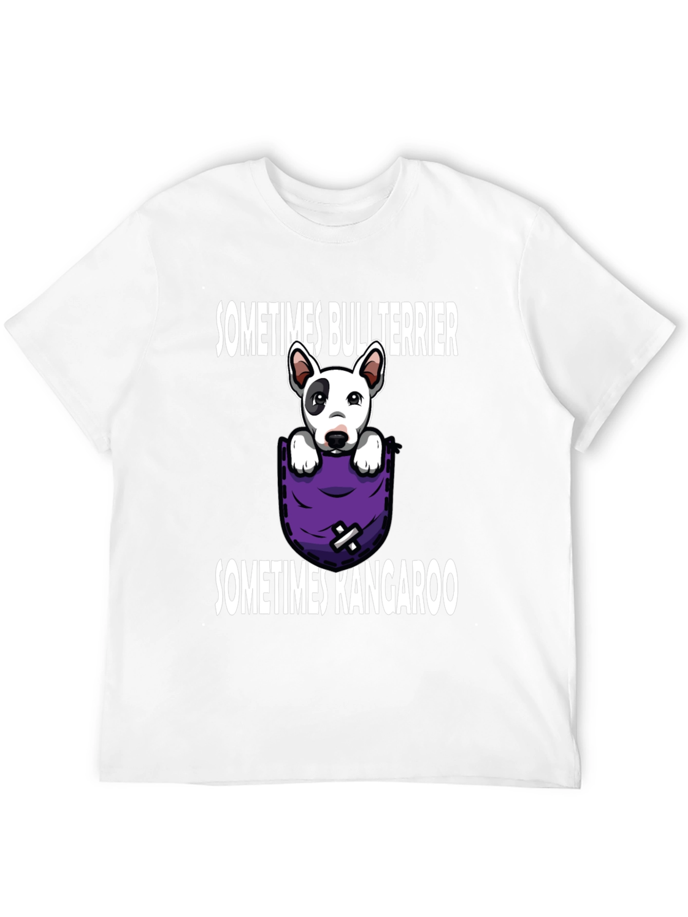 Bull Terrier Kangaroo Pocket Graphic Tee