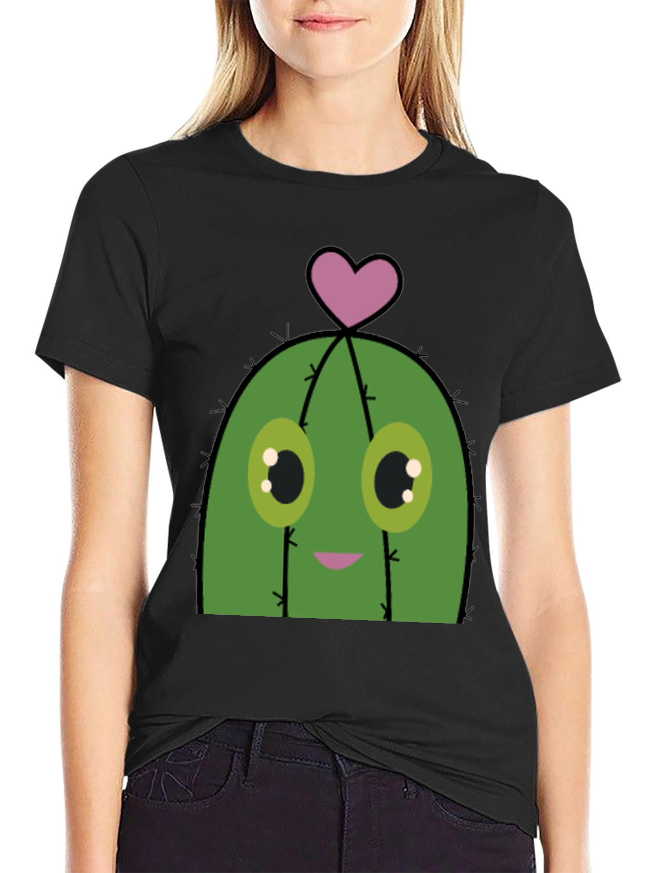Cactus Love Graphic T-Shirt - Black Cotton Tee