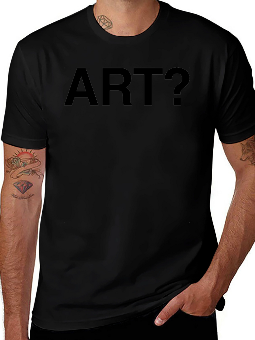 Art? Black T-Shirt - Thought Provoking Design