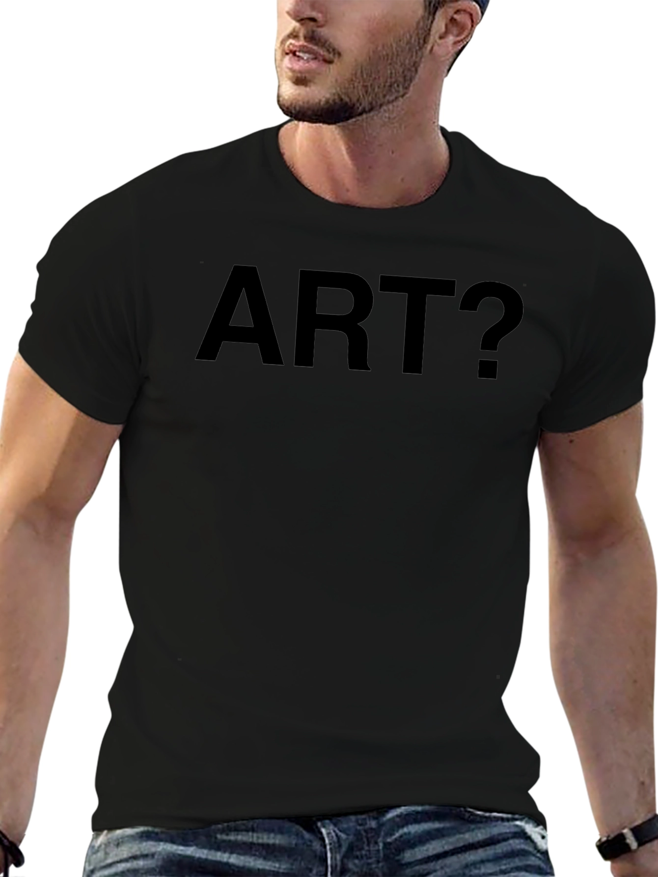 Art? Black T-Shirt - Thought Provoking Design